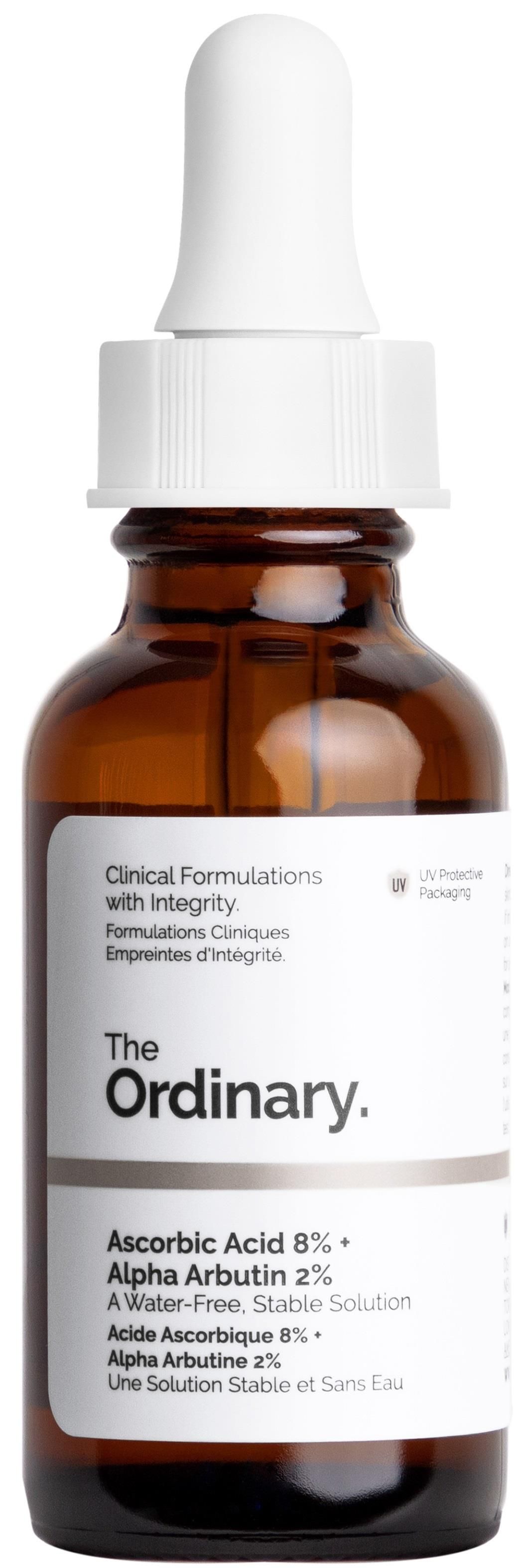 THE Ordinary ALOHA Arbutin 2% + Ascorbic Acid 8% VITAMIN C Face Serum. Brightens, Fades Dark Spots, Hperpigmentations, Is Anti-Aging, Evens the skin tone, Protect the skin from damage & Moisturizes