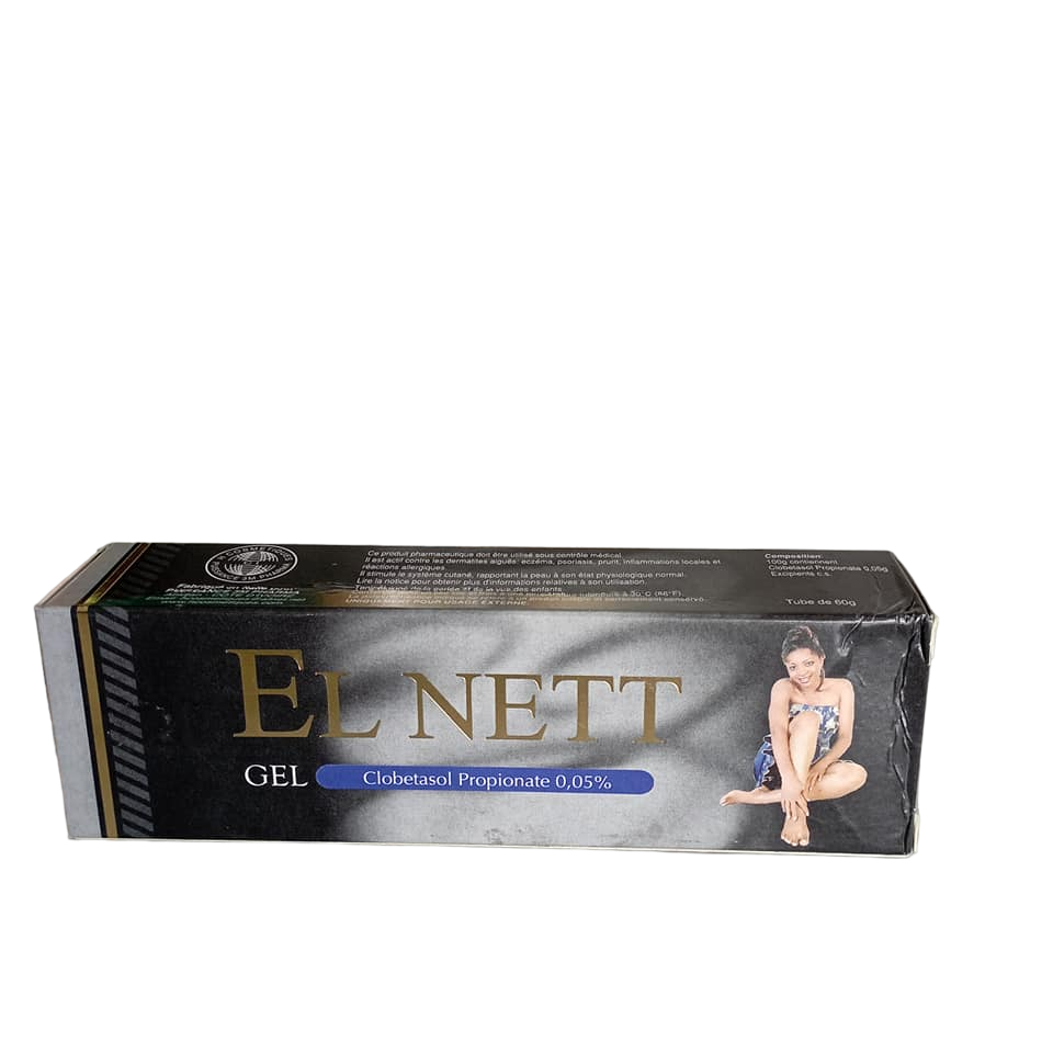 EL Nett Skin treatment Gel. Removes discoloured areas, Dark knuckles, knees, elbows and toes, Treats acute dermatitis,eczema, psoriasis,itcheness,local inflammation and allergic reactions