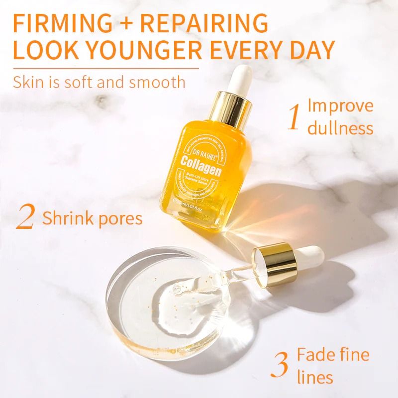 DR Rashel COLLAGEN Face Serum. Moisturizes, Prevent skin aging, Removes Wrinkles, Fine lines, Promotes Skin Cell Renewal, Evens, Unifies, makes skin Youthful and beautiful.