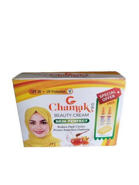 Chamak Beauty Cream + Anti-ACNE Face Serum + Whitening Serum + Soap. Treats Acne, Fades Age Spots, Dark Spots, Removes Wrinkles, Freckles, Dark Circles, Moisturizes, Brightens & Cleanses off dirt