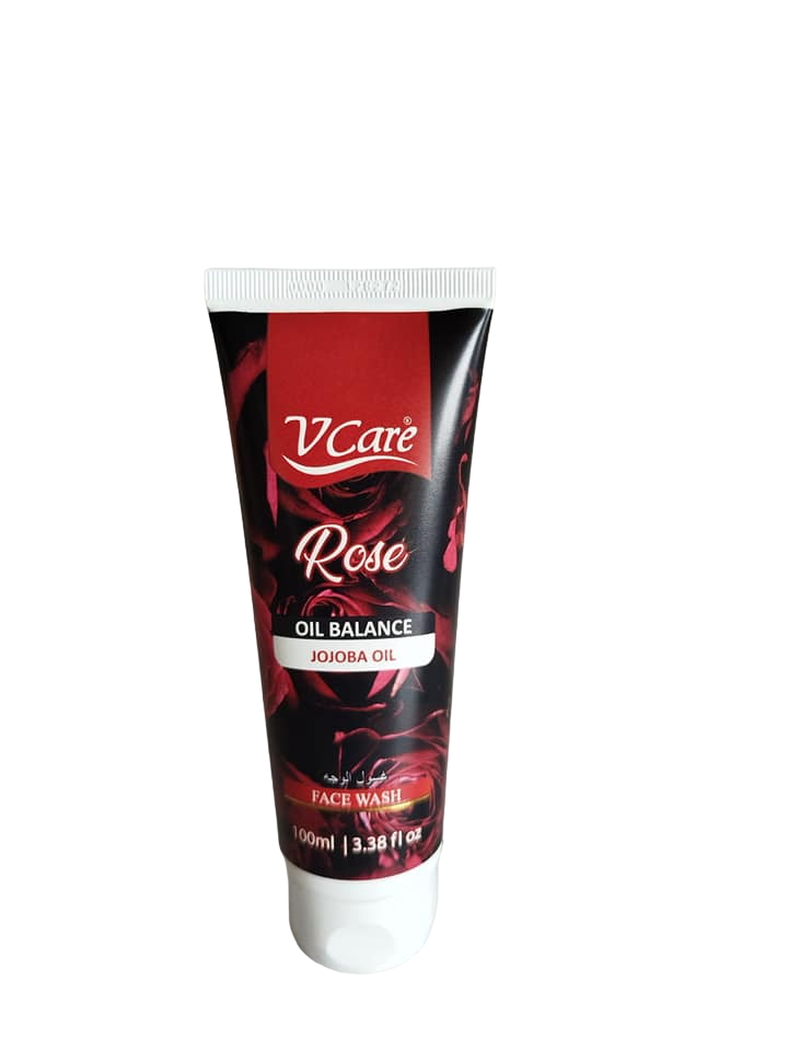 V Care Rose OIL Balance JOJOBA Oil Face Wash. Restores Oil balance, Deeply cleanses, Unclogs pores, Replenishes, Moisturizes, Softens, Glows, Moisturizes, Hydrates, Soothes & Make skin Radiant