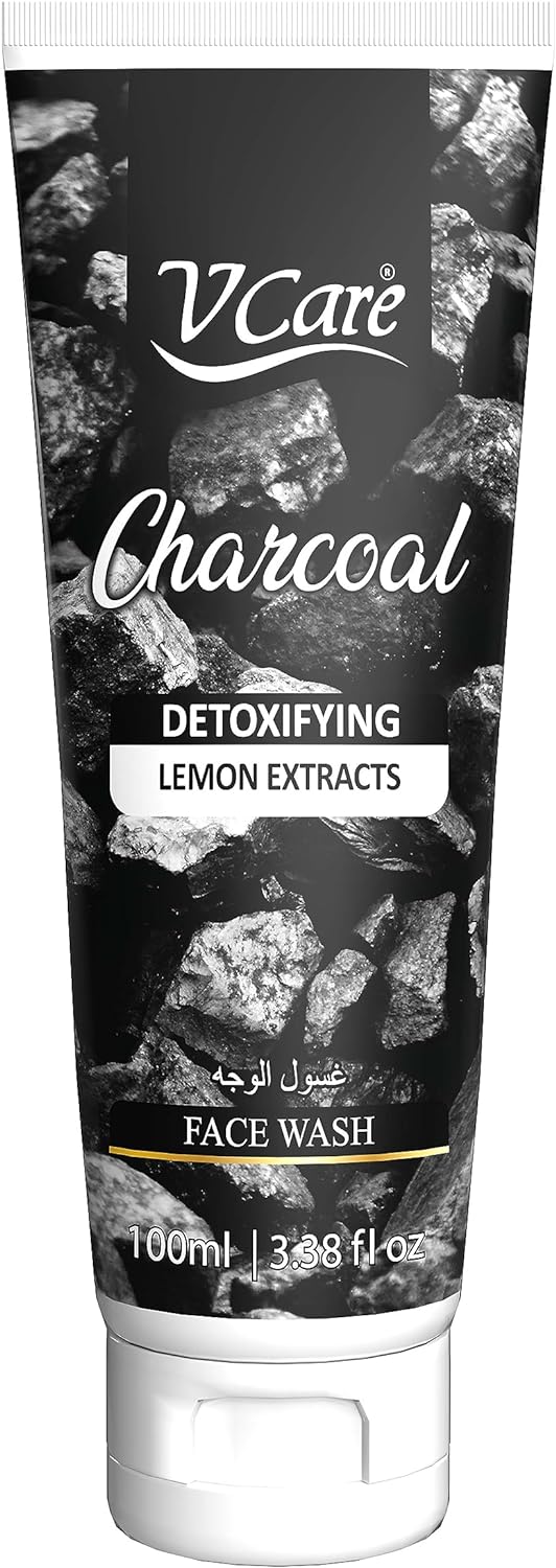 V Care CHARCOAL & LEMON Detoxifying Face Wash. Removes Impurities, Reduce BLACKHEADS,  Detoxifies, Brightens, Gently Exfoliates, Cleanses excess oil and keeps your skin fresh, soft & healthy.