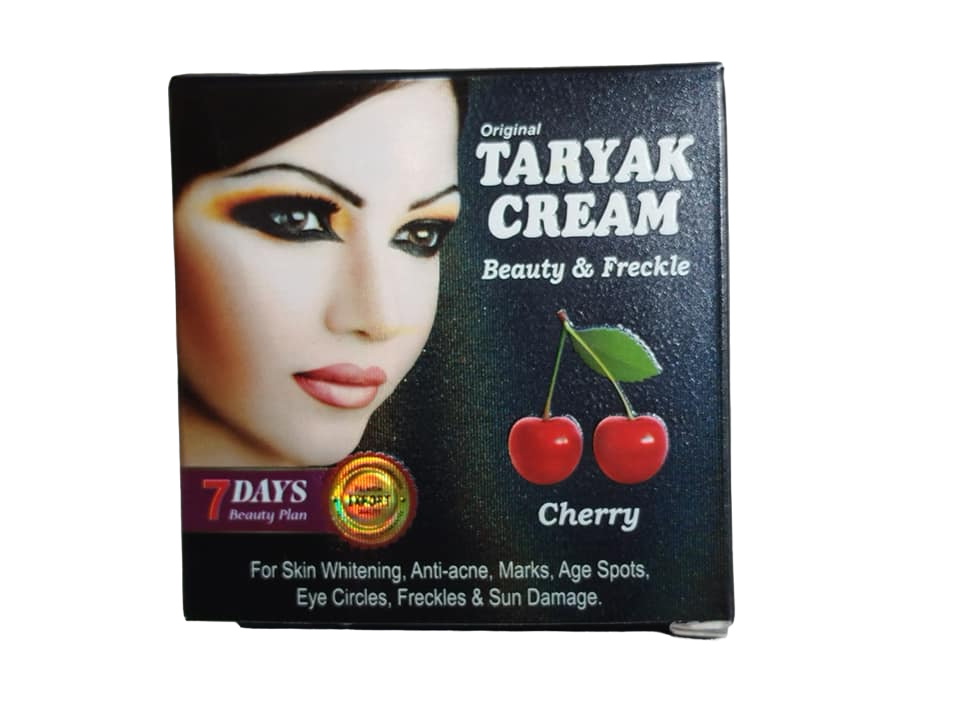 TARYAK Beauty & Freckle Face Cream with Cherry. Treats Acne, Fades Marks, Age Spots, Eye Circles, Freckles, Prevent Sun Damage, Moisturizes, Smooths, Evens & Softens.