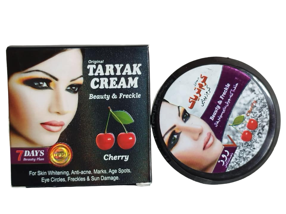 TARYAK Beauty Cream. Removes Freckles, Acne, Eye Circles, Marks, Dark Spots, Age Spots, Moisturizes, Evens, Hydrates, Smooths, Softens and Tones the skin.
