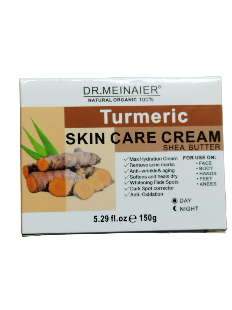 Dr Meinaier TURMERIC & Shea Butter Skin Care Face, Hand, Body, Knee & Feet Cream. Hydrates, Removes Acne Marks, Hyperpigmentations, Wrinkles, Dark Spots, Softens, Heal Dry skin, Slows Aging & Lightens