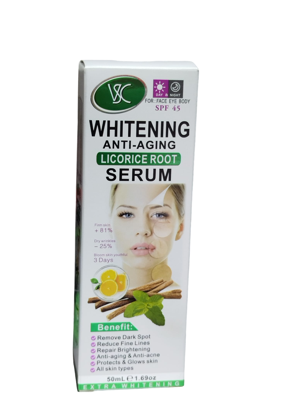 V&C  Licorice  & Vitamin C ANTI-AGING  Face, Eye & Body Serum. Removes Dark Spots, Reduce fine lines, Repairs, Brightens, Treats Acne, Glows, Improve dull skin, & Prevent UV-Rays Damage.