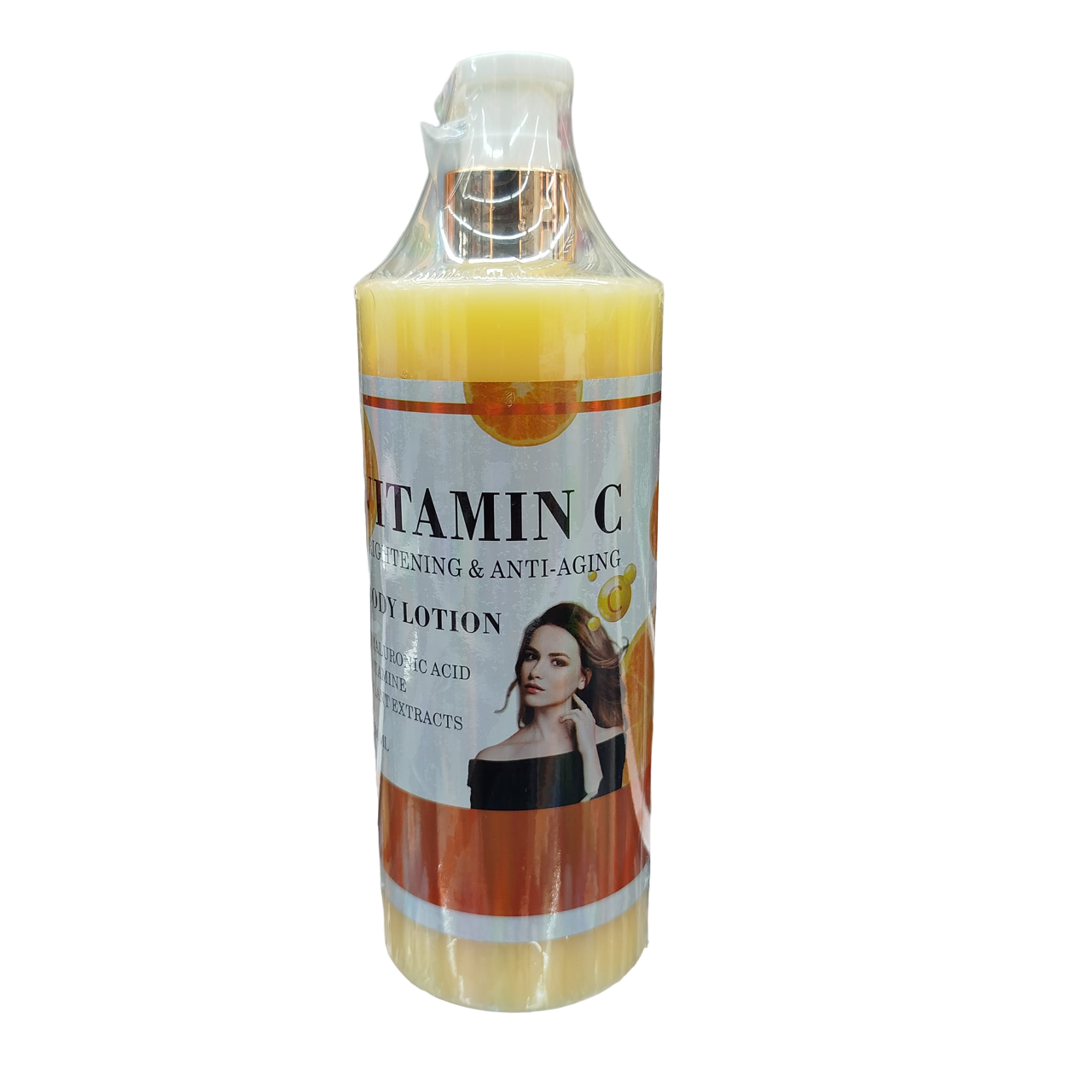 VITAMIN C Brightening & Anti-Aging Body Lotion with Hyaluronic Acid. Brightens, Slows skin aging, Softens, Smooths, Firms, Removes Wrinkles, Fine lines, Evens the skin tone, Repairs & Moisturizes.