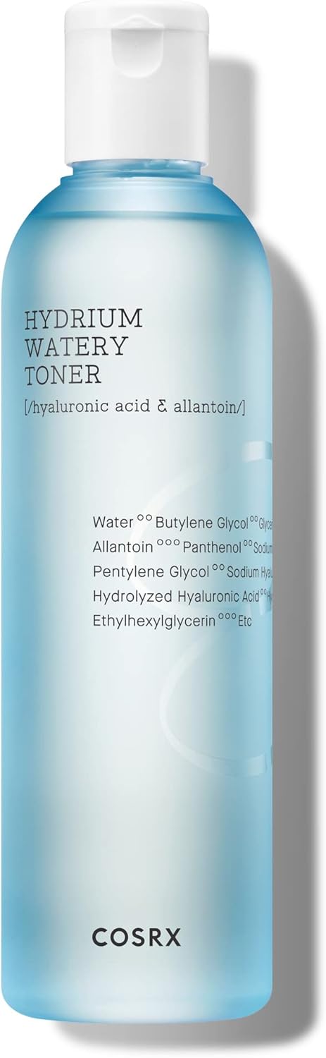 COSRX Hydrium Watery Toner with Hyaluronic Acid, Allantoin & Vit B5. Soothes, Hydrates, Nourishes, Purifies, Removes Blemishesd, Imperfections, Smooths, Softens & Moisturizes,