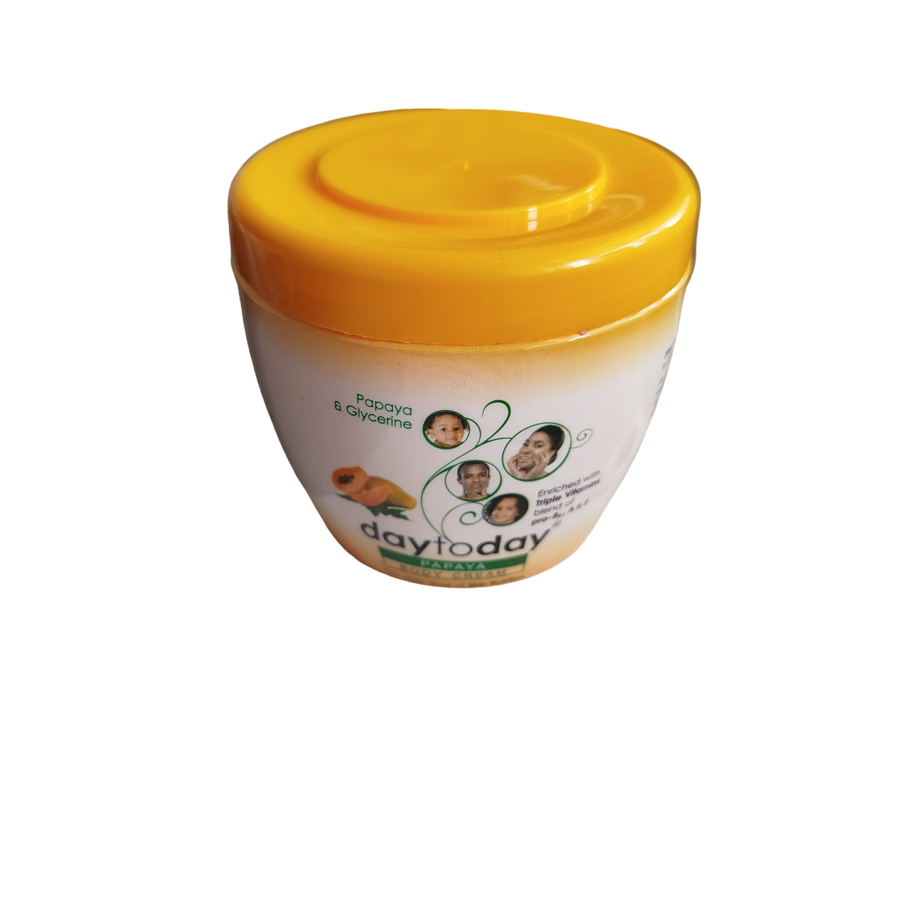 Day to Day PAPAYA & Glycerin Body Cream. Moisturizes, Smooths, Softens, Glows, Brightens, Removes Dark Spots, Marks, Blemishes & Imperfections.