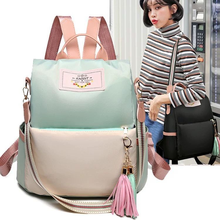 New shoulder bag for women fashionable and trendy Oxford cloth casual backpack large capacity travel bag student backpack