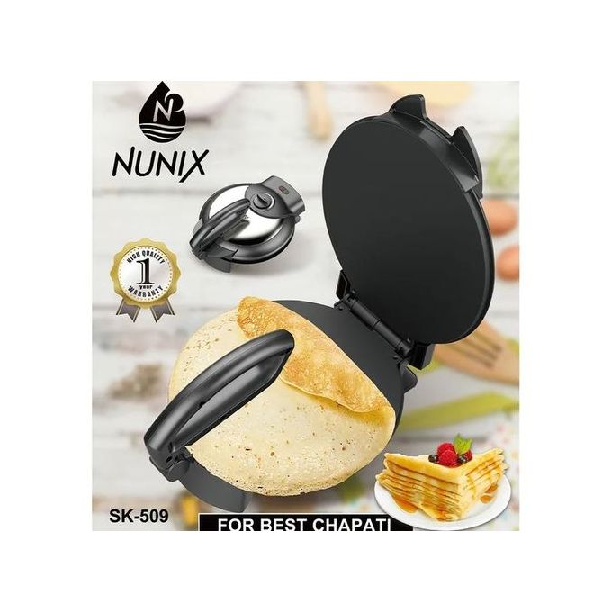 Nunix Roti / Chapati Maker - Silver & Black