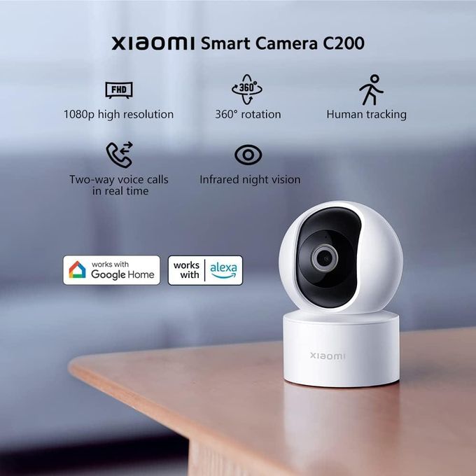 XIAOMI Smart Camera C200, 1080p WiFi Camera Indoor Camera Surveillance 360° Rotating AI Motion Detection, Night Vision