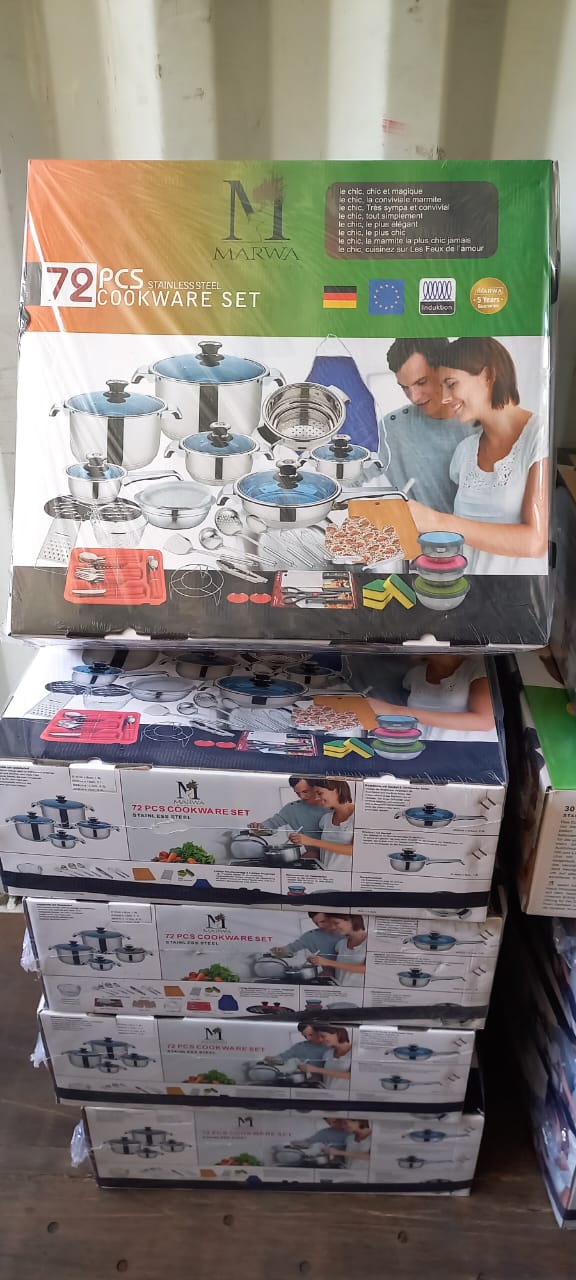 Marwa induction cookware set 72 pcs Stainless steel induction Marwa cookware set 72pcs