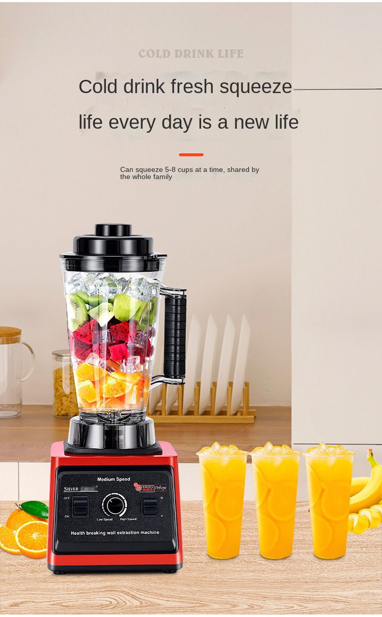 8000W High Speed Silver crest Blender 3L Multifunction 2 in 1 Silver Crest Blender Heavy Duty Commercial Blender SC-9880 for Fruit