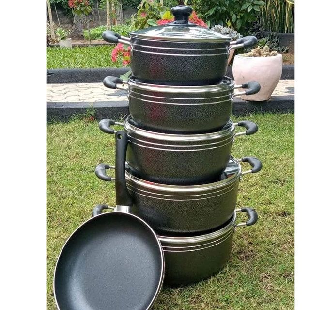 TC 14Pcs Non-stick cookware set Heavy Cooking pots Sufuria Set 14 Pcs TC Cookware Cooking Pots Sufuria