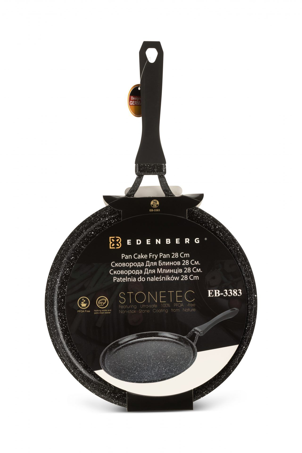 Edenberg crepe pan 28CM Suitable for all types of cookers including induction cookers ceramic-marble coat, non-stick, PFOA free