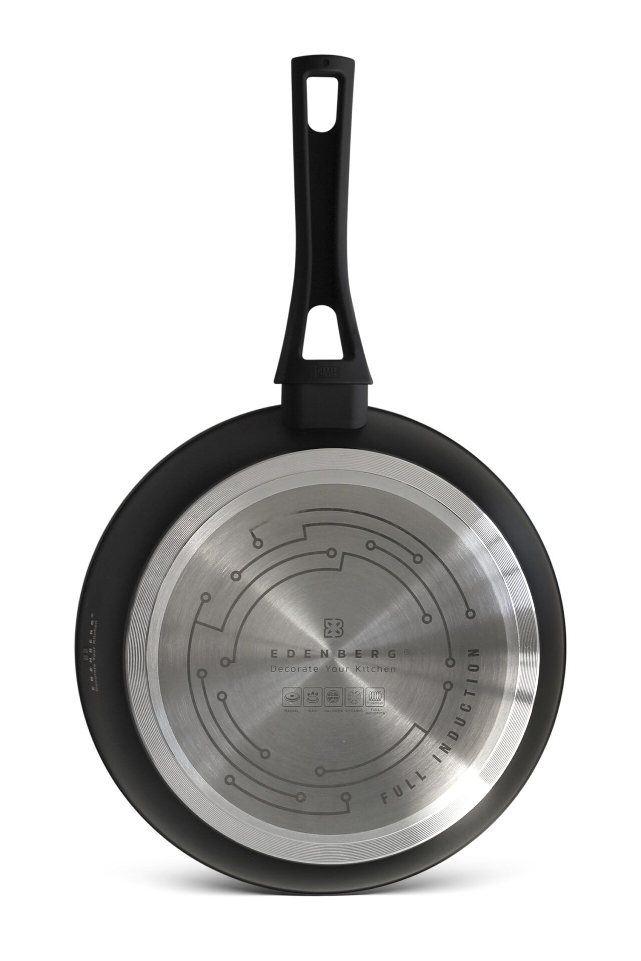 26cm Edenberg frying pan with induction base suitable for all types of electric cooker hobs gas glass ceramic halogen and induction burners