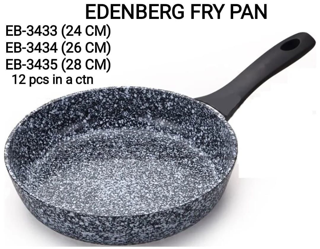 26cm Edenberg frying pan with induction base suitable for all types of electric cooker hobs gas glass ceramic halogen and induction burners