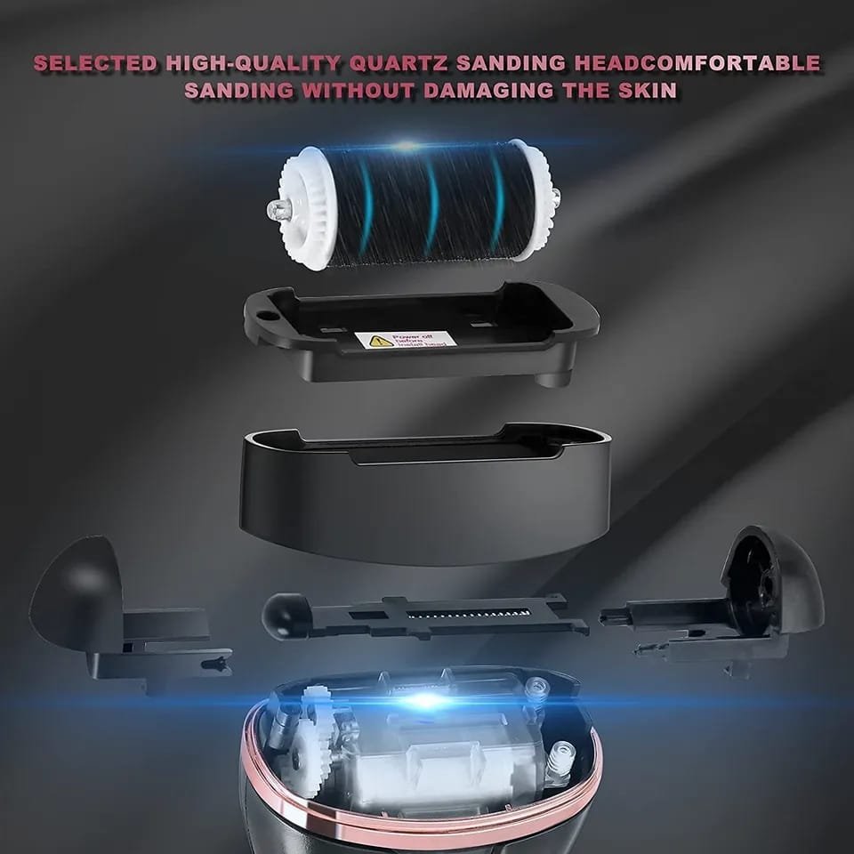 lus Remover for Feet, Rechargeable Pedicure Tools Foot Care Feet File, 13 in 1 Callous Remover Kit for Remove Cracked Heels and Dead Skin, with 3 Roller Heads 2 Speed, Battery Display