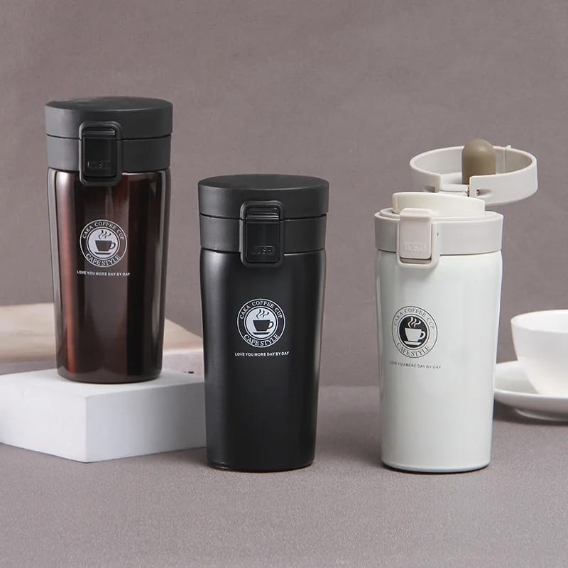 380ml Thermos Coffee Cup Tea Mug Double Layer Stainless Steel Vacuum Insulated Metal Thermos Outdoor Sports Water Bottle.