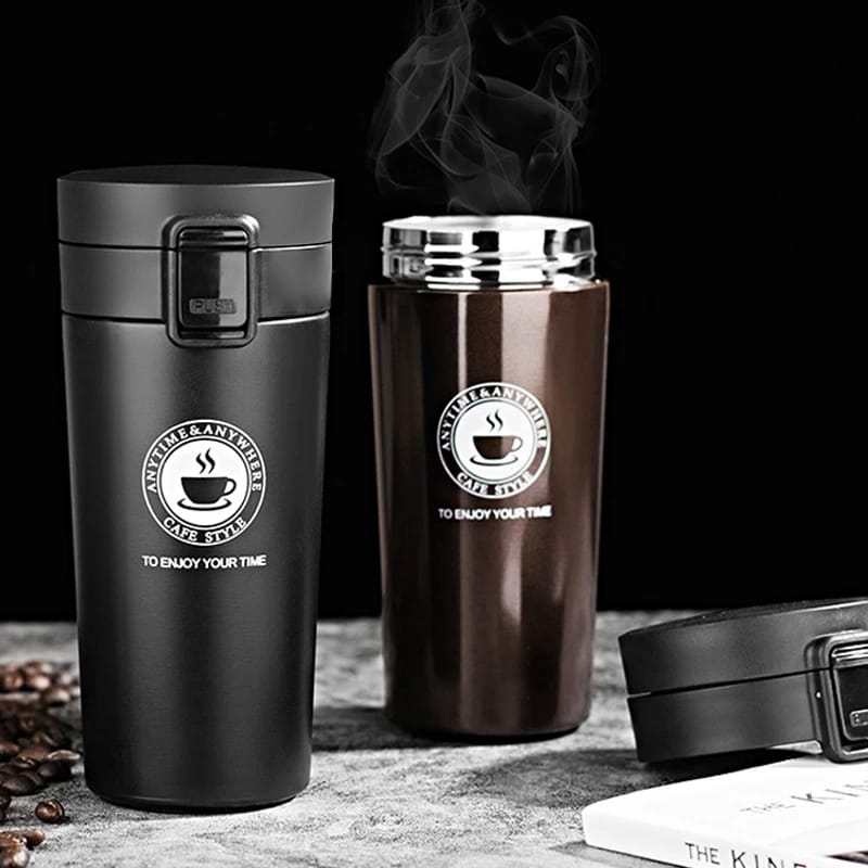 380ml Thermos Coffee Cup Tea Mug Double Layer Stainless Steel Vacuum Insulated Metal Thermos Outdoor Sports Water Bottle.