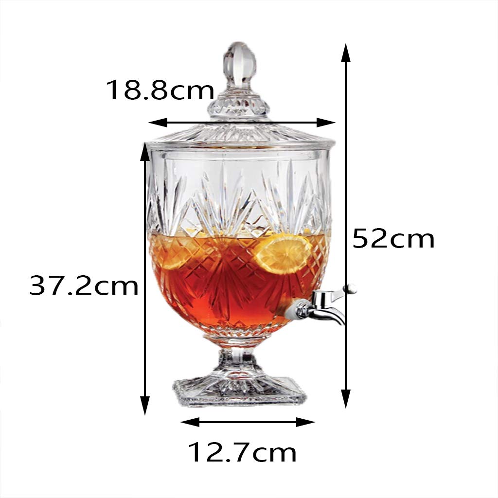 Thick clear glass 3L juice dispenser