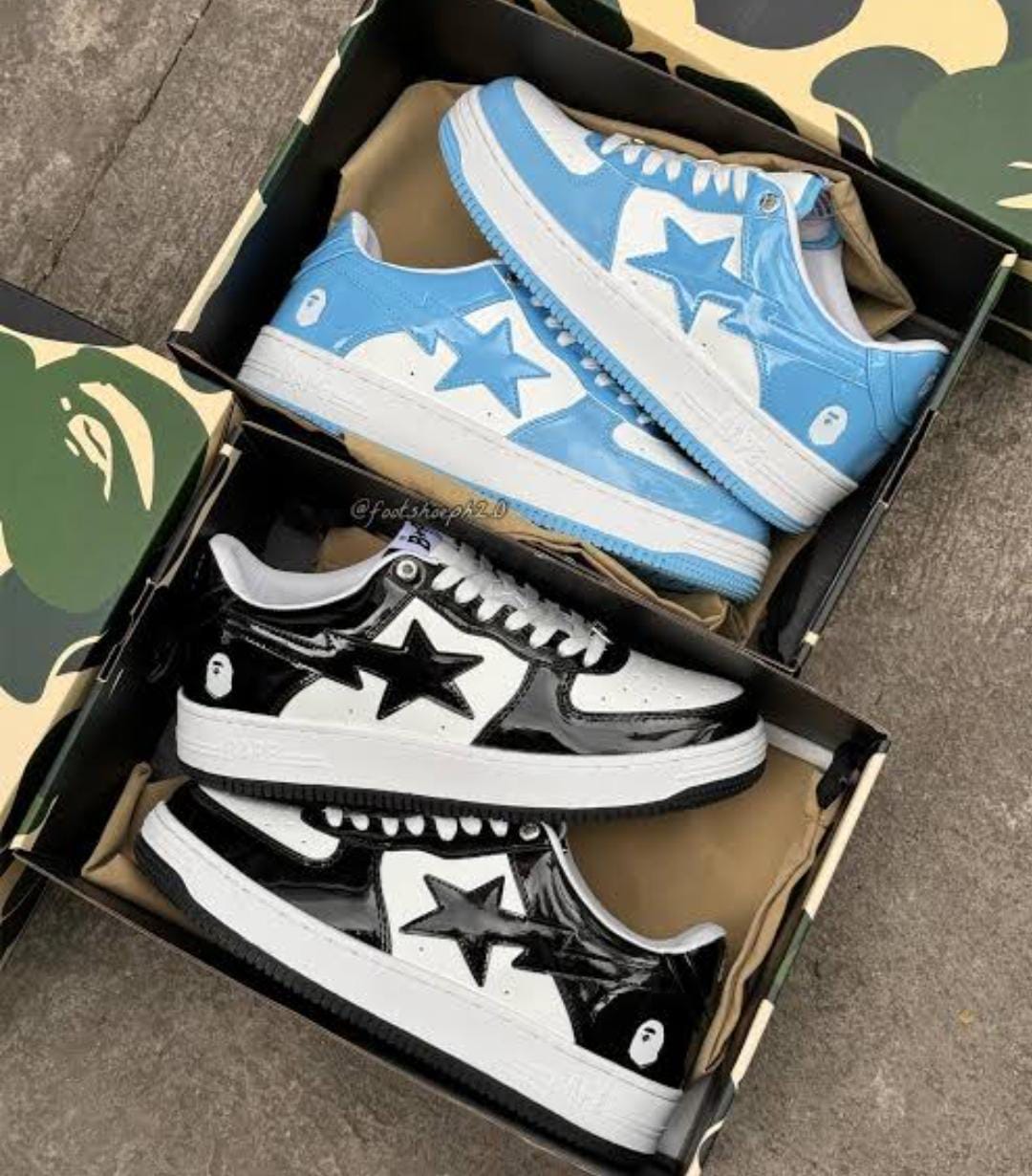 high quality bape star breathable sneaker shoes as pictured