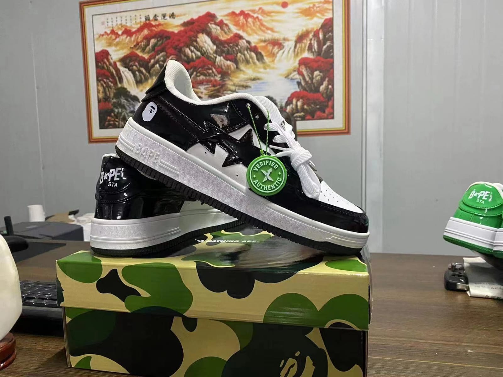 high quality bape star breathable sneaker shoes as pictured