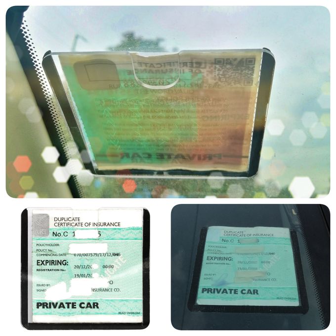 See Through Digital Car Insurance Display Pocket /holder.