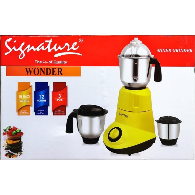Signature 3in1 Wonder Mixer Grinder 550W Stainless Steel 3 Jars