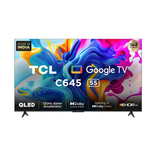 TCL 65C645 65 Inch QLED 4K Ultra HD Google TV With Dolby Vision & Dolby Atmos (2023)+Free TV Guard + Wall Mount
