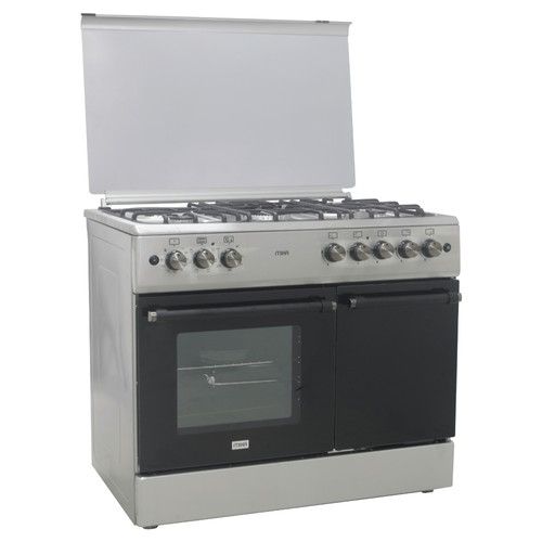 Mika Standing Cooker, 90cm x 60cm, 4 Gas Pool Jet Burners (1 Wok) + 1 RAPID Hot Plate, FLAME FAILURE SAFETY, Auto Ignition, 6 Function Electric Oven (Convection Fan), GAS CYLINDER CABINET, Rotisserie,