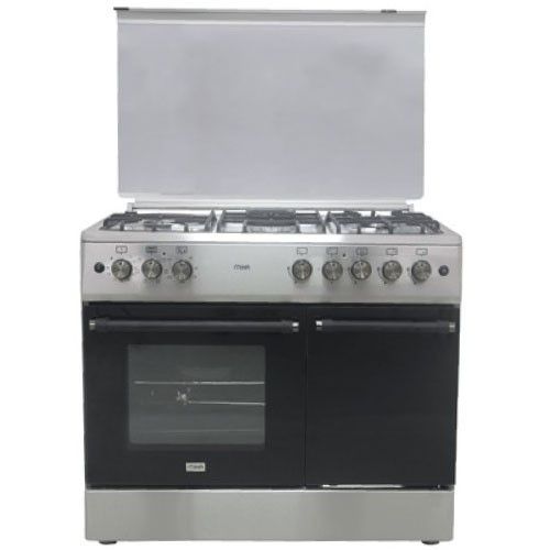 Mika Standing Cooker, 90cm x 60cm, 4 Gas Pool Jet Burners (1 Wok) + 1 RAPID Hot Plate, FLAME FAILURE SAFETY, Auto Ignition, 6 Function Electric Oven (Convection Fan), GAS CYLINDER CABINET, Rotisserie,