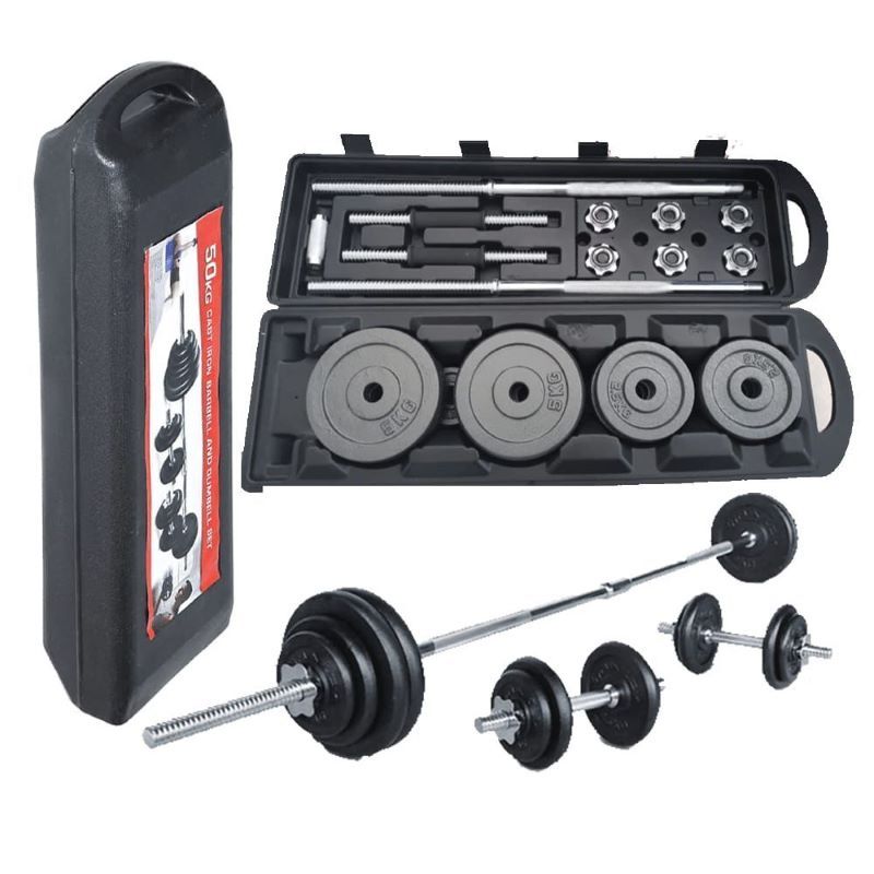 Affordable Fitness Weights Gym Barbel 50kg Adjustable Barbell /Dumbbell Set