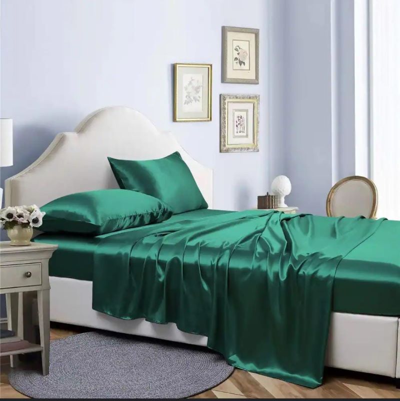 RESTOCKED King size-Luxury Silky soft Mulberry Fitted Bedsheets Sheet & Pillowcase Sets  1 flat silk bedsheet 1 Fitted Silk bedsheet 4 Pillow cases
