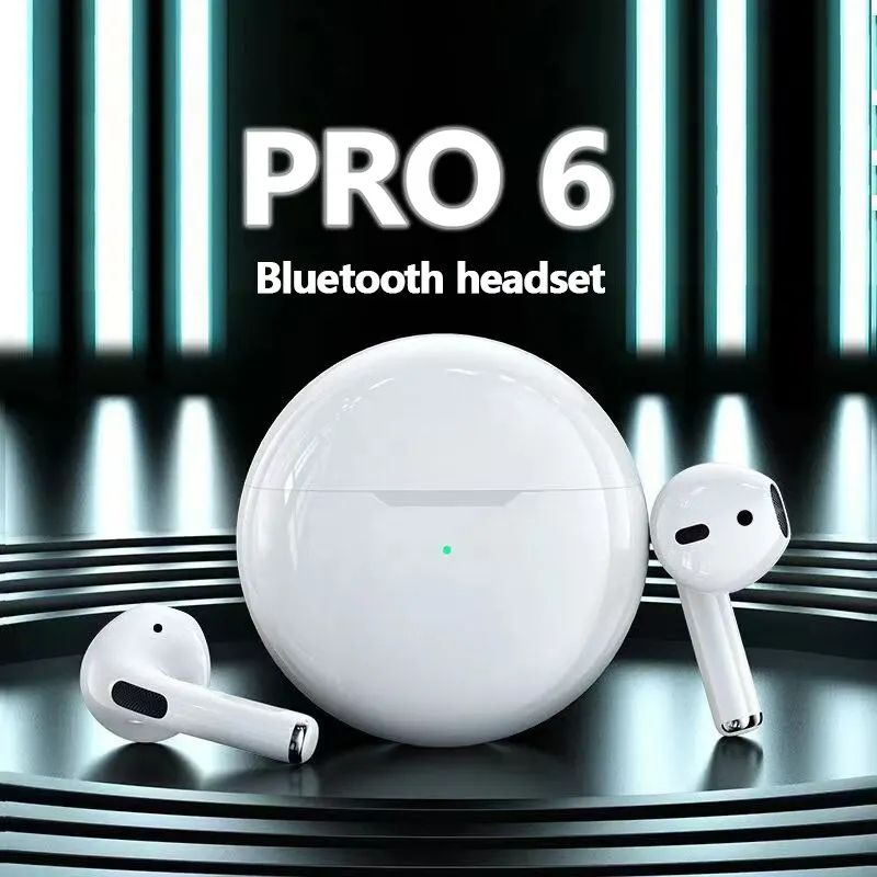 PRO 6 Wireless Bluetooth  Earphones 5.0 Bluetooth Protocol Earplug Type Strong Endurance Gaming Competitive Headphones TWS Running