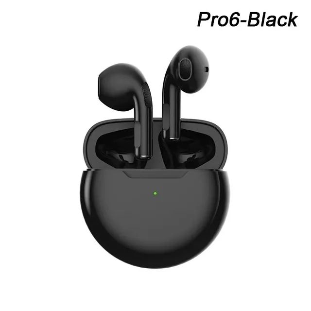 PRO 6 Wireless Bluetooth Headset 5.0 Bluetooth Protocol Earplug Type Strong Endurance Gaming Competitive Headphones TWS Running Black