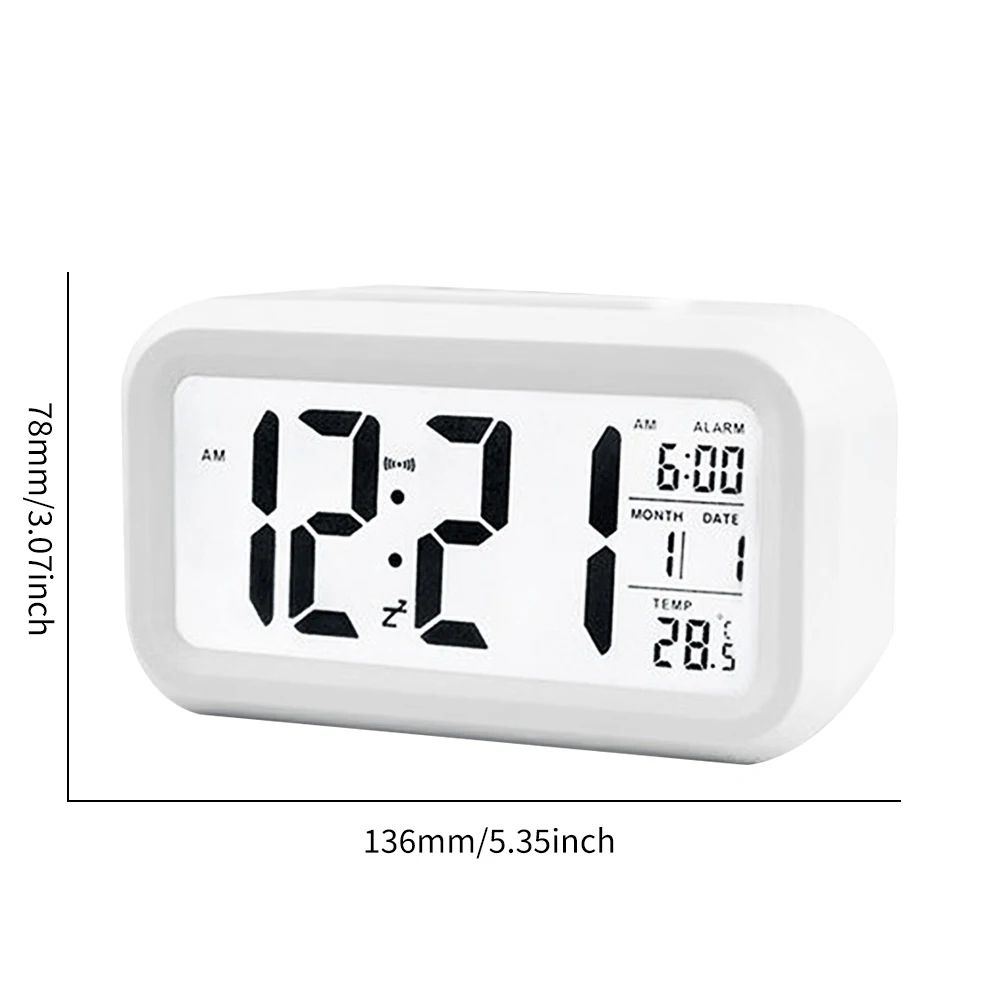 Digital Smart Alarm Clock Table Electronic Watches Desk Decoration and Accessory Calendars for Home Child Bedside Comfort