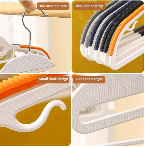 10PCS Clothes Hanging Household Hangers Non-slip Dormitory Bedroom Special Storage Clothes Hanging No Trace