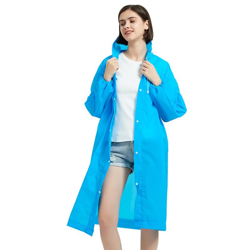 Non-disposable Thickened Frosted Waterproof Adult Men Women Children Integrated Semi-transparent Hiking Raincoat