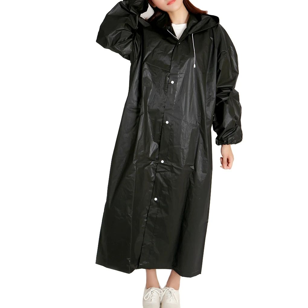 Non-disposable Thickened Frosted Waterproof Adult Men Women Children Integrated Semi-transparent Hiking Raincoat