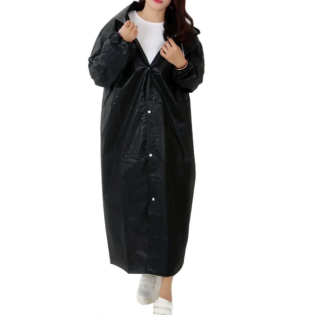 Non-disposable Thickened Frosted Waterproof Adult Men Women Children Integrated Semi-transparent Hiking Raincoat