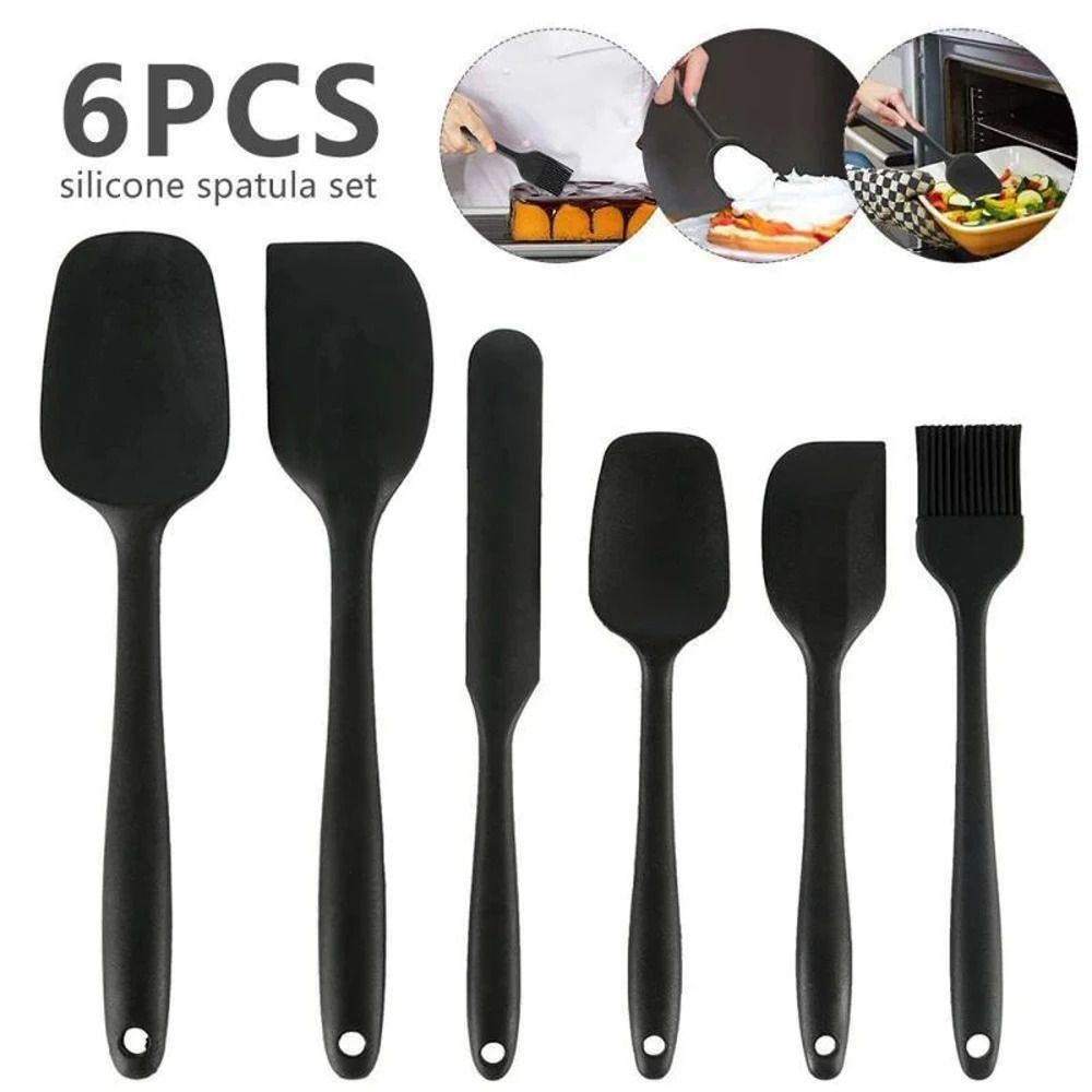 6pcs Kitchen Bakehouse Cream Spatula Bbq Brush Set Silicone Kitchenware Cake Spatula Baking Set Tools