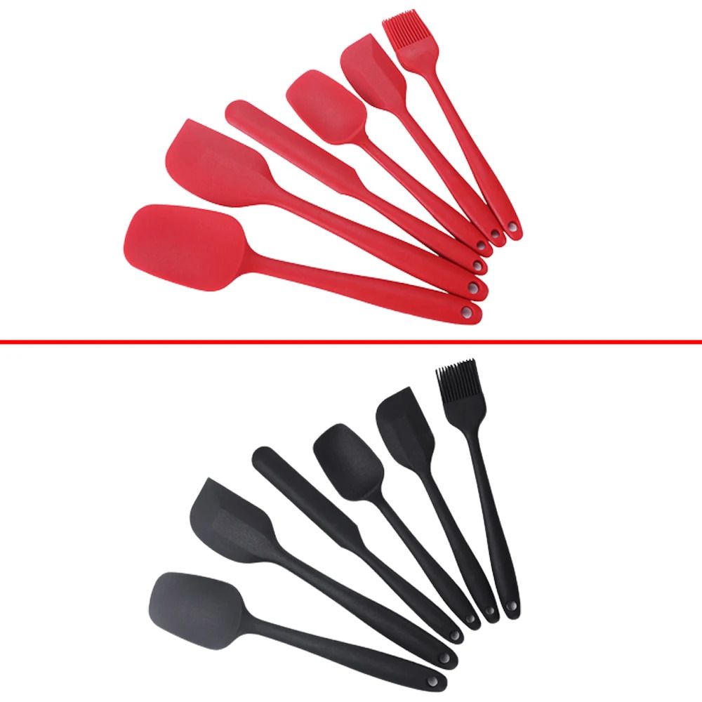 6pcs Kitchen Bakehouse Cream Spatula Bbq Brush Set Silicone Kitchenware Cake Spatula Baking Set Tools