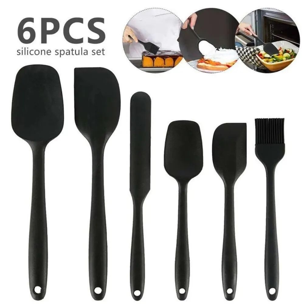 6pcs Kitchen Bakehouse Cream Spatula Bbq Brush Set Silicone Kitchenware Cake Spatula Baking Set Tools