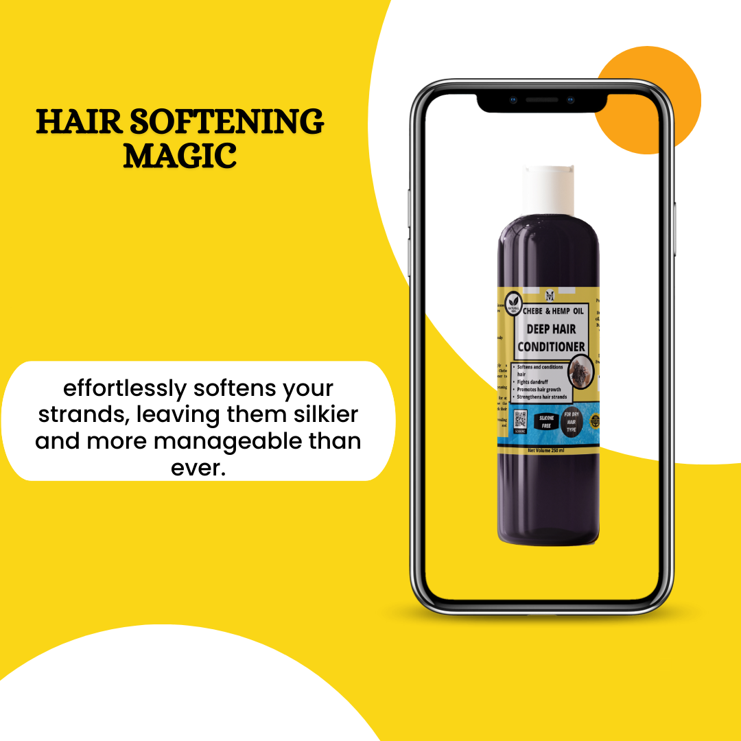 Chebe & Hemp Deep Hair Conditioner - 250ml ,Rinse Out,Promotes hair growth, Softens and conditions hair and  Fights dandruff