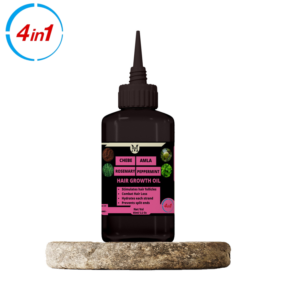 Chebe,Amla,Rosemary & Peppermint Oils  Hair Oil - 4 in 1,Hair Growth Miracle, Combat Hair Loss, Dandruff Defiance ,Intense Hydration, Split End Savior