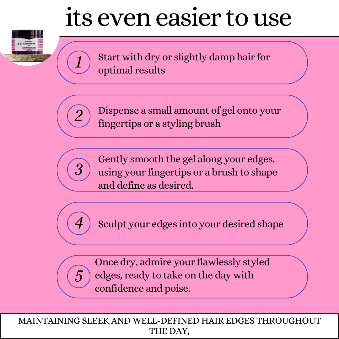 Edge Control Gel With Rosemary- 75g,Extra Firm Hold, Non-Greasy Formula, Long-Lasting Stimulates growth along the edge