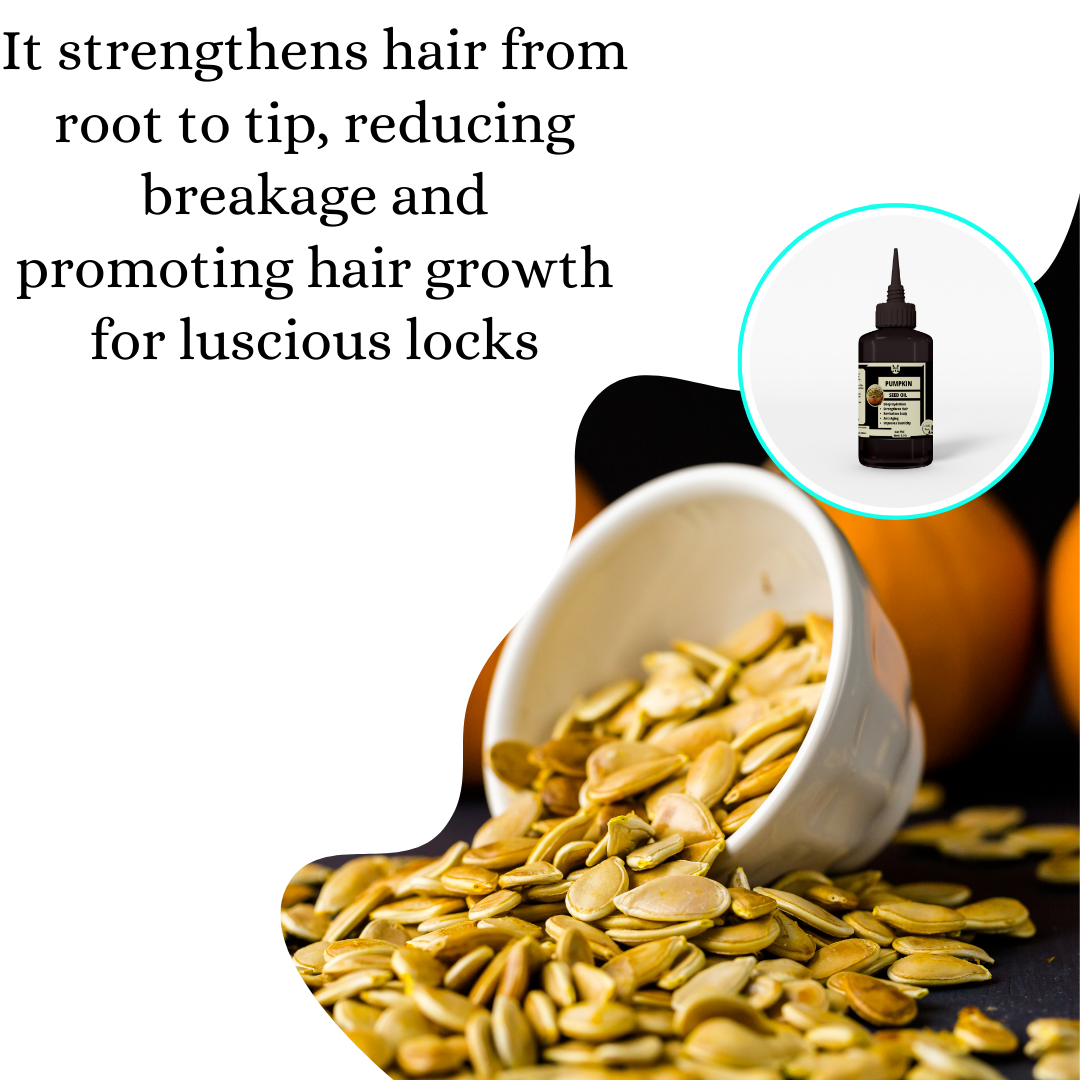 Pumpkin Seed Oil -Combat dryness and dullness ,Reducing breakage and promoting hair growth
