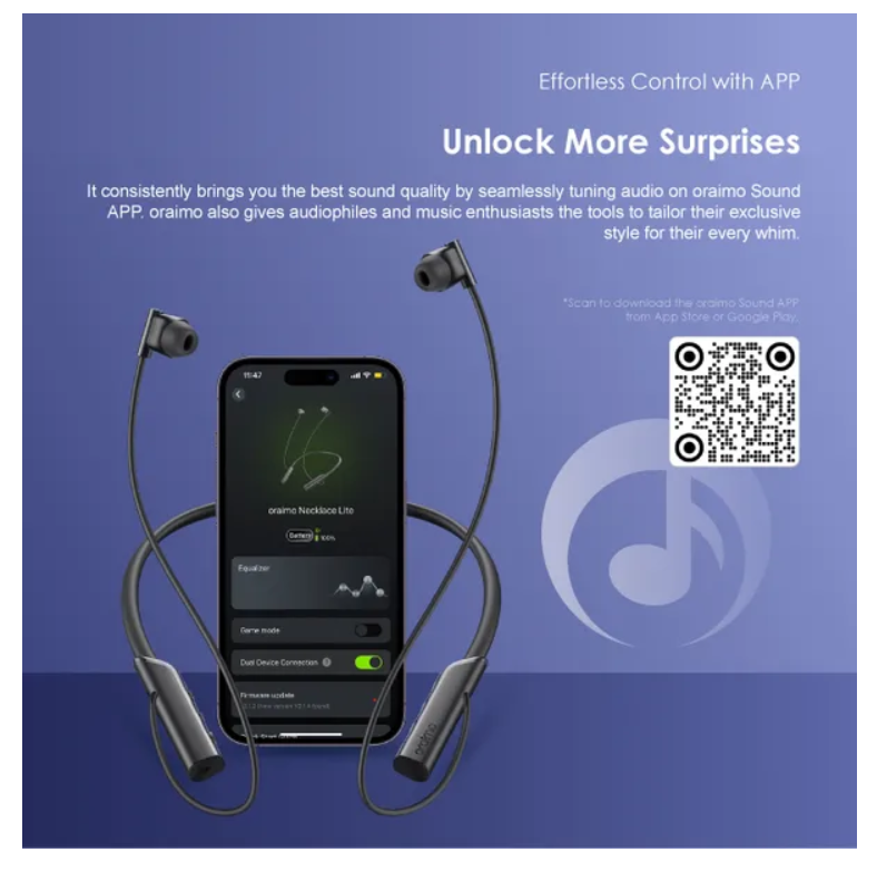 oraimo Necklace Lite Call Vibration Wireless Headphones